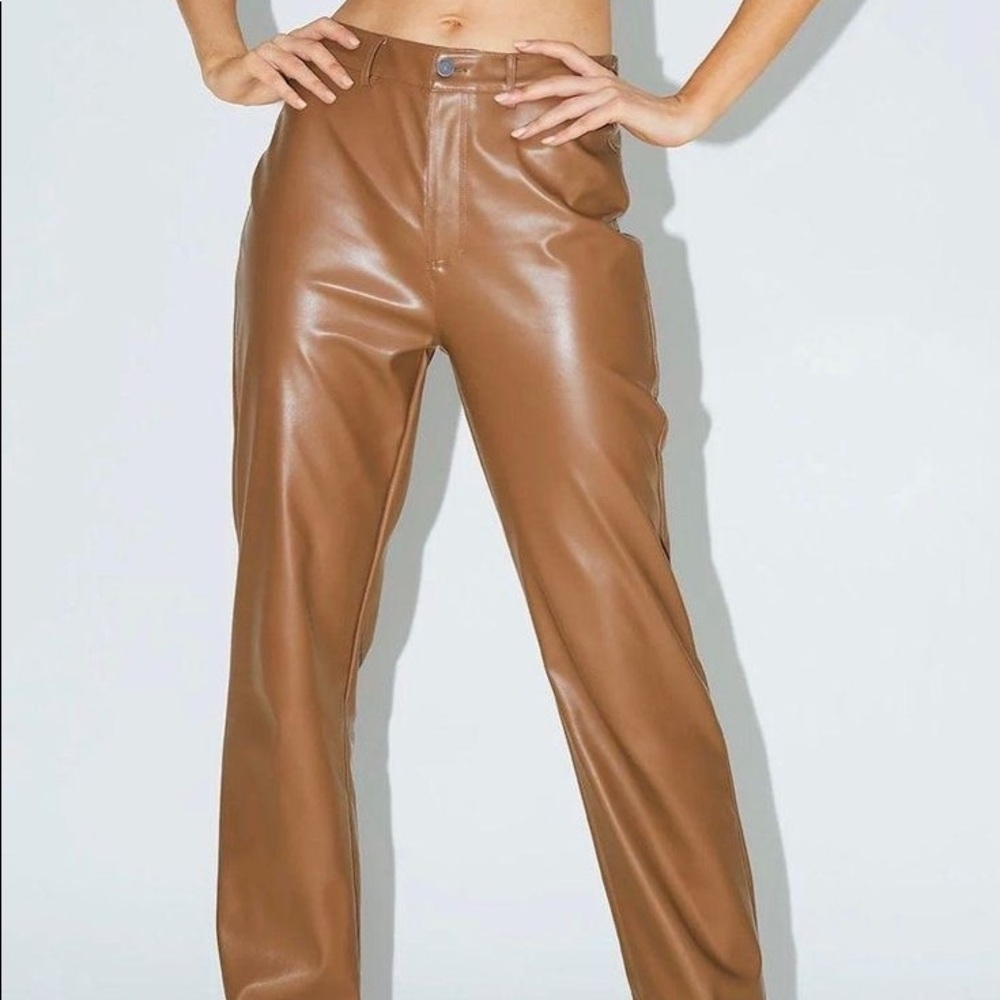 Faux leather pants